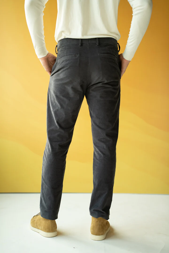 Grey Corduroy Stretch Pants - Image 5