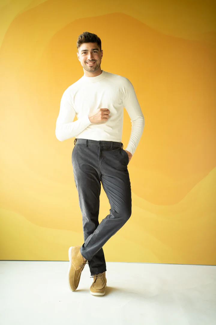 Grey Corduroy Stretch Pants - Image 6