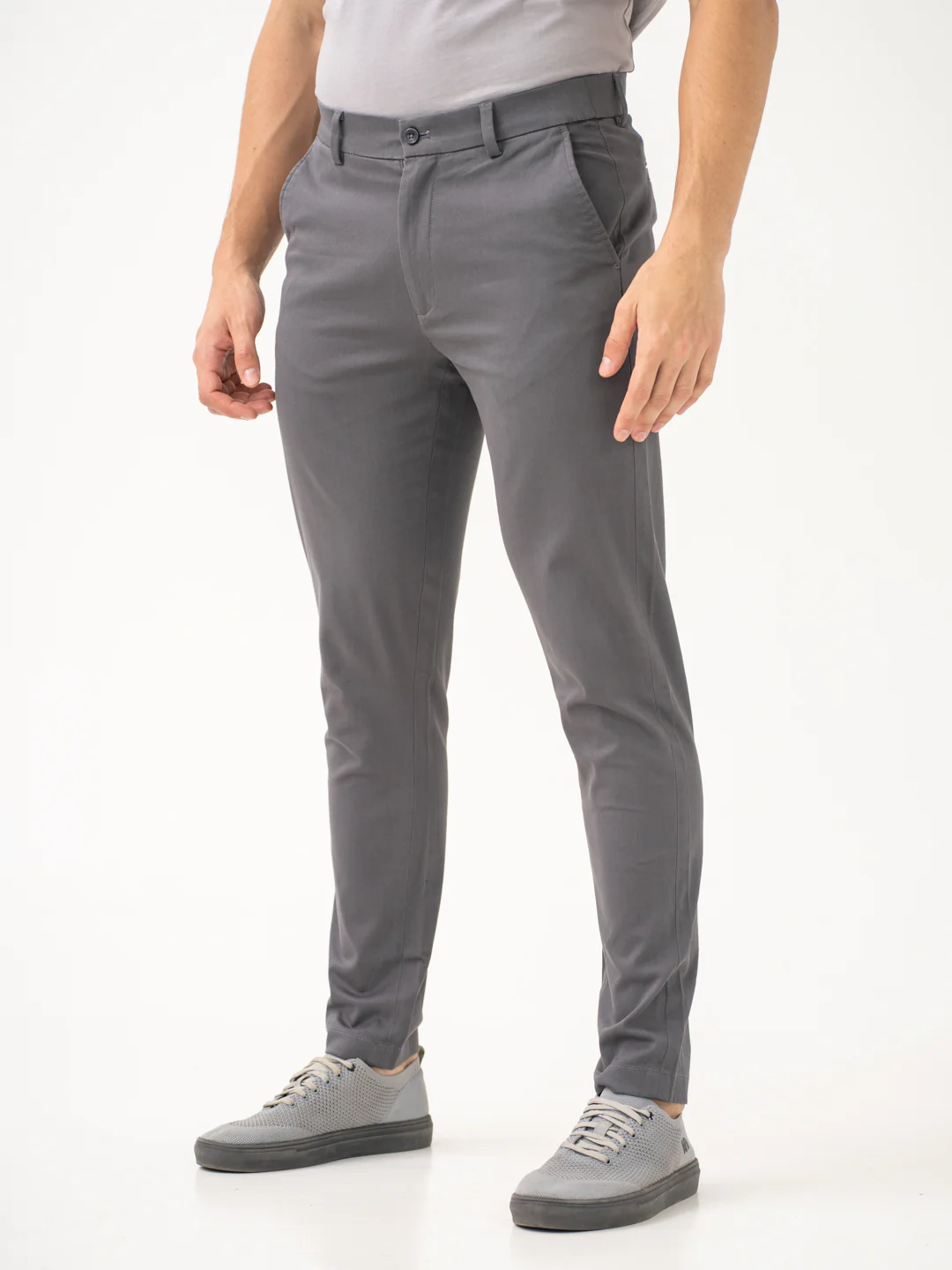 Goal Grey Slim Fit Stretch Chinos - Image 10