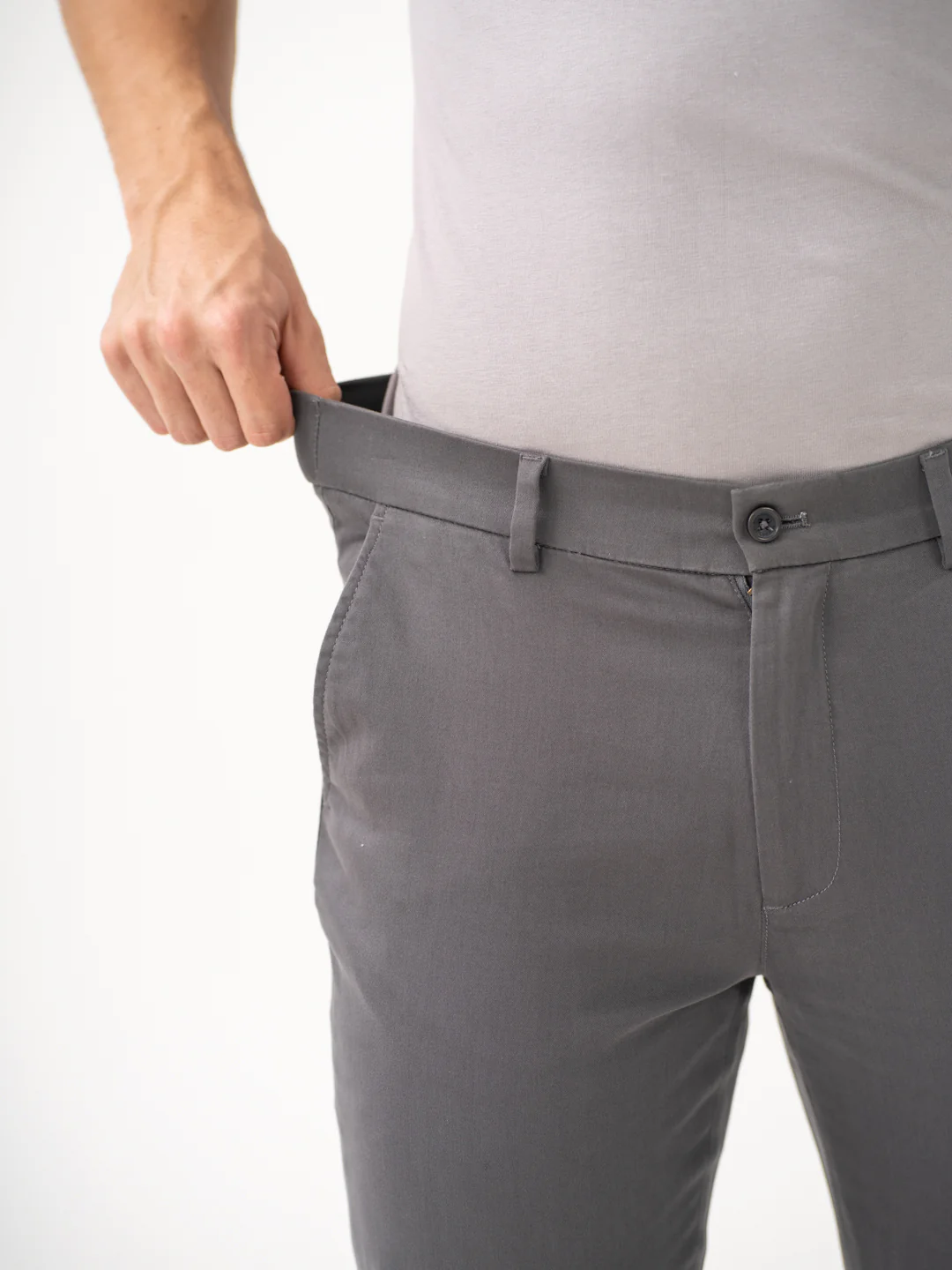 Goal Grey Slim Fit Stretch Chinos - Image 5