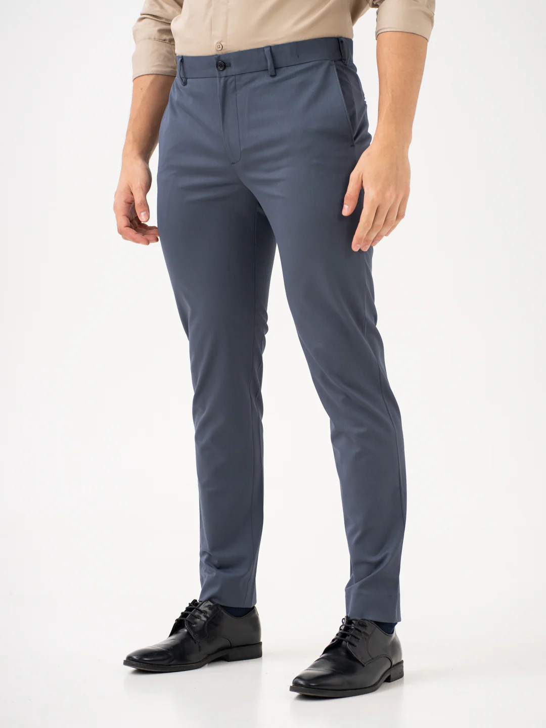 Thunder Grey Water Repellent Slim Fit Stretch Formal Pants - Image 10