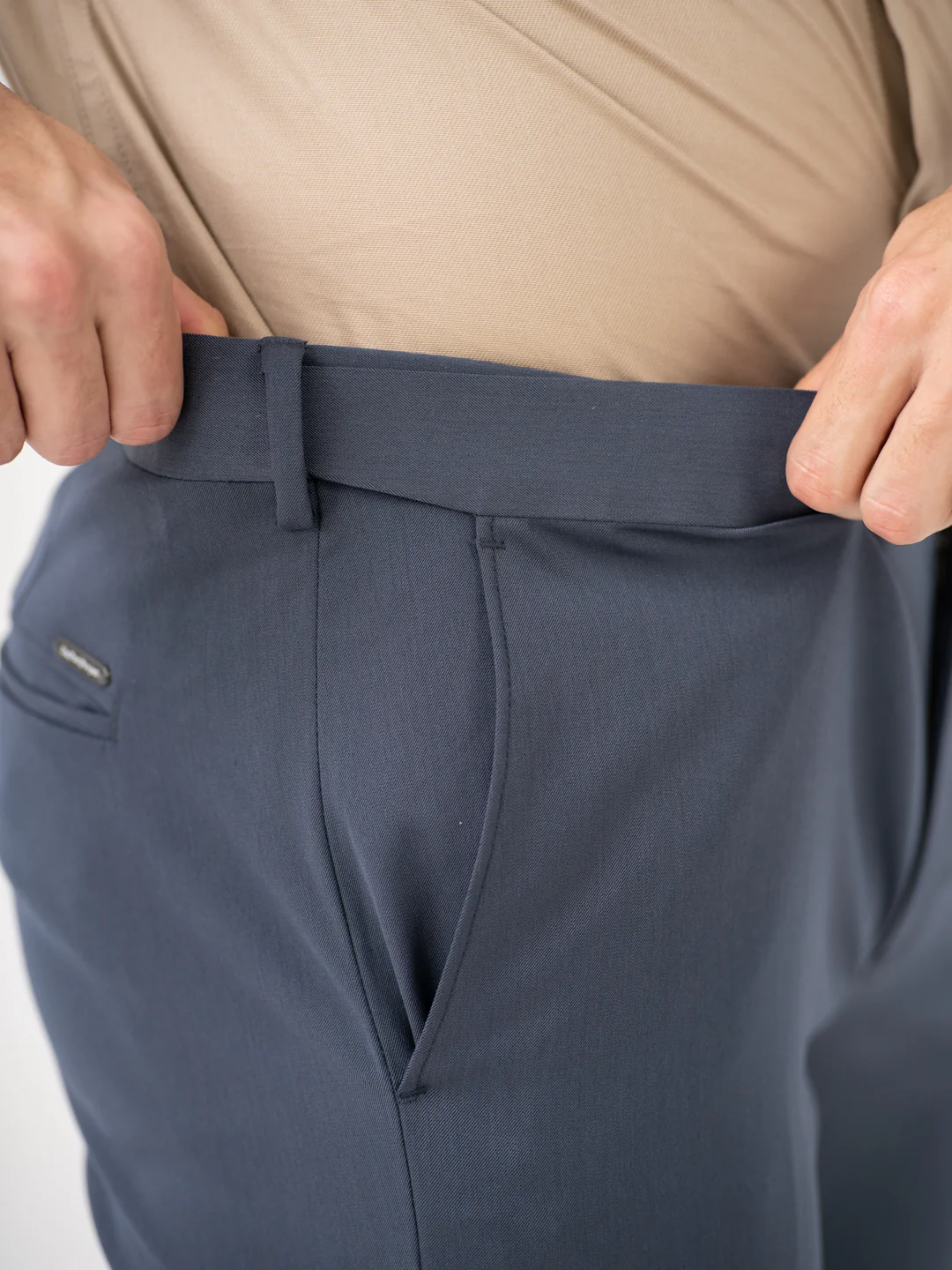 Thunder Grey Water Repellent Slim Fit Stretch Formal Pants - Image 4
