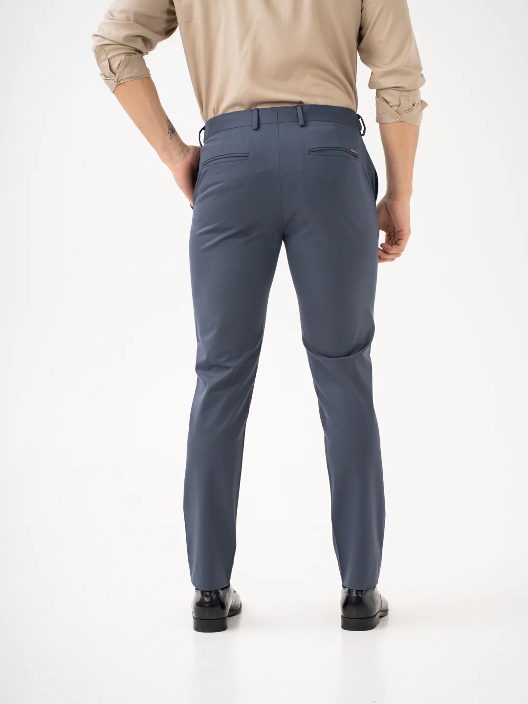 Thunder Grey Water Repellent Slim Fit Stretch Formal Pants - Image 8