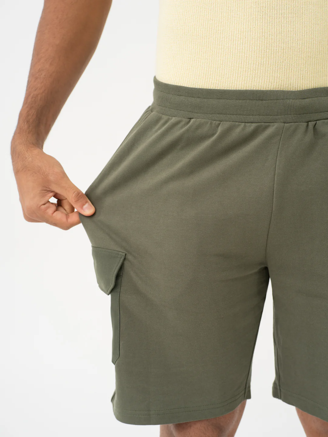 Grover Olive Relaxed Fit Cargo Sweatshorts - Image 4