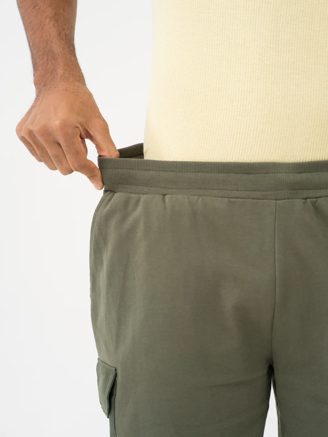 Grover Olive Relaxed Fit Cargo Sweatshorts - Image 6