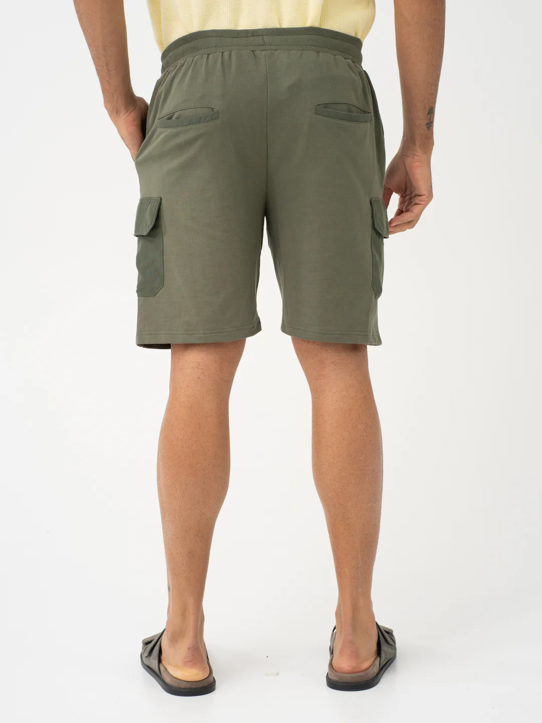 Grover Olive Relaxed Fit Cargo Sweatshorts - Image 7