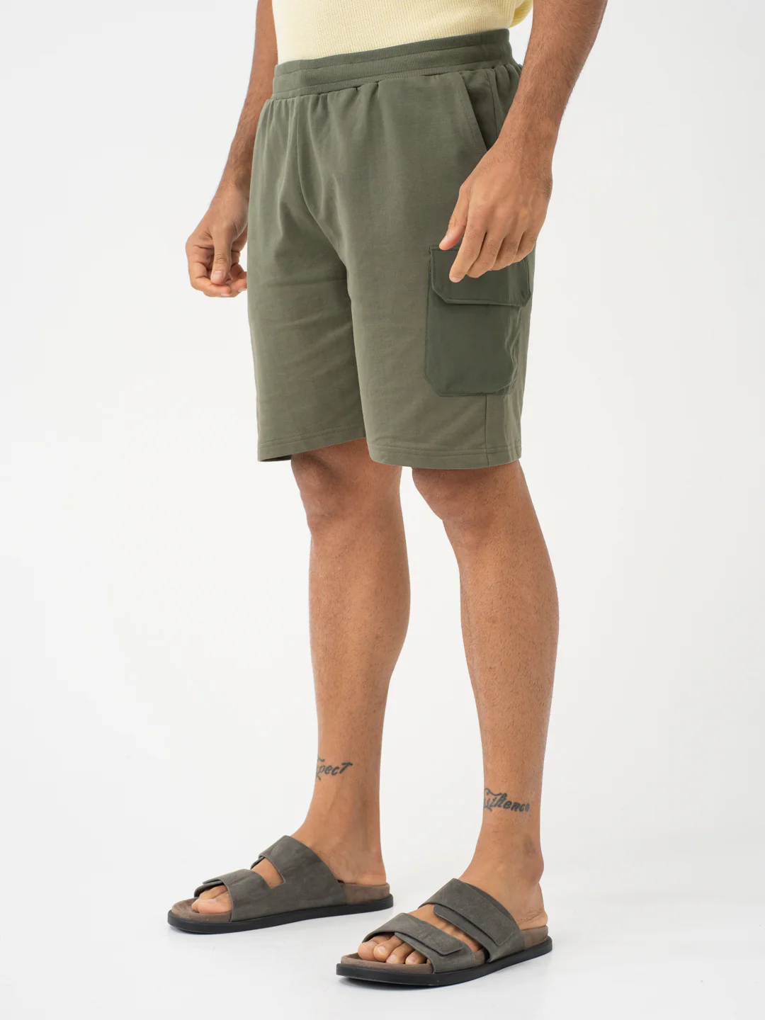 Grover Olive Relaxed Fit Cargo Sweatshorts - Image 8