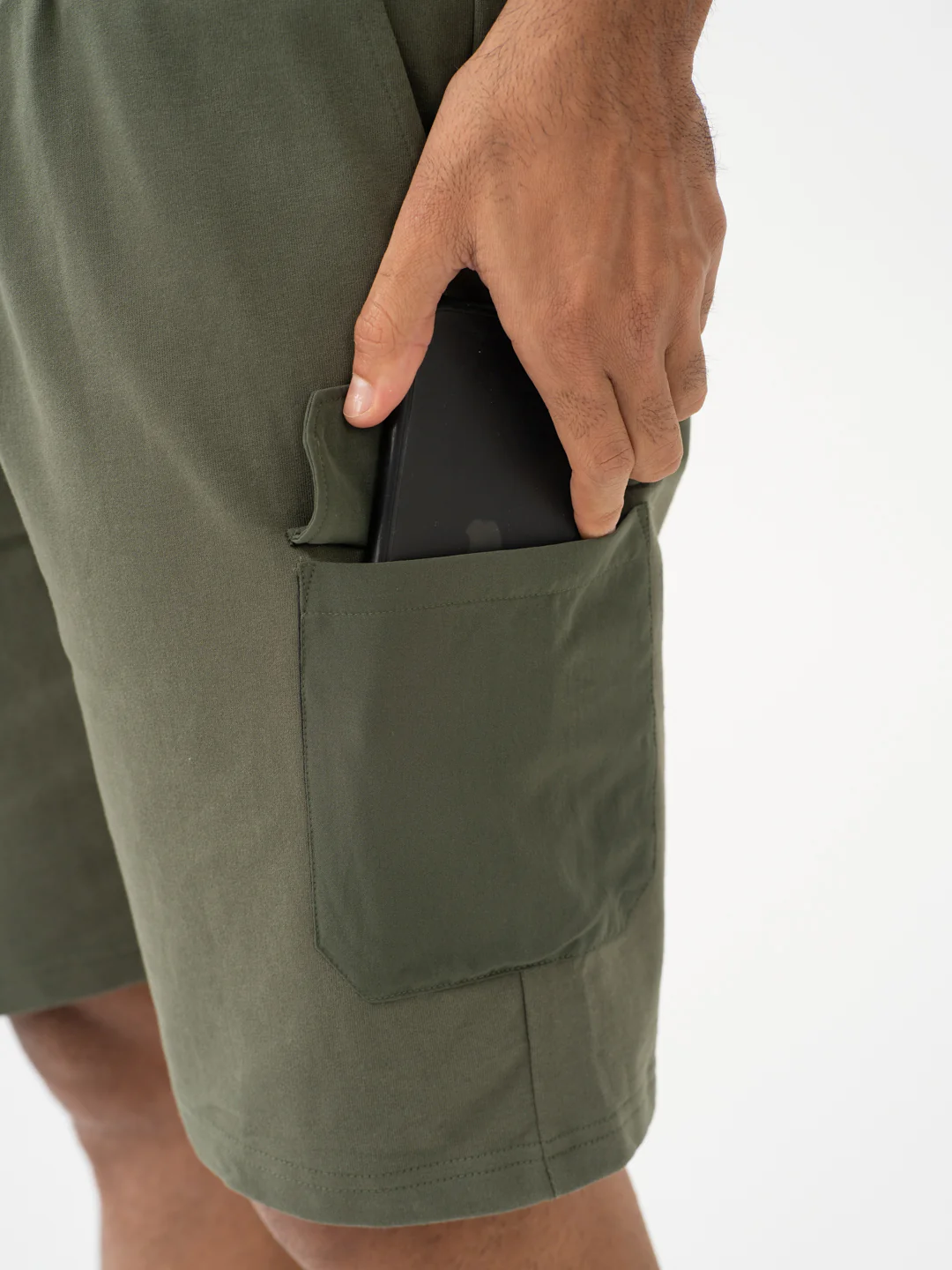 Grover Olive Relaxed Fit Cargo Sweatshorts - Image 9
