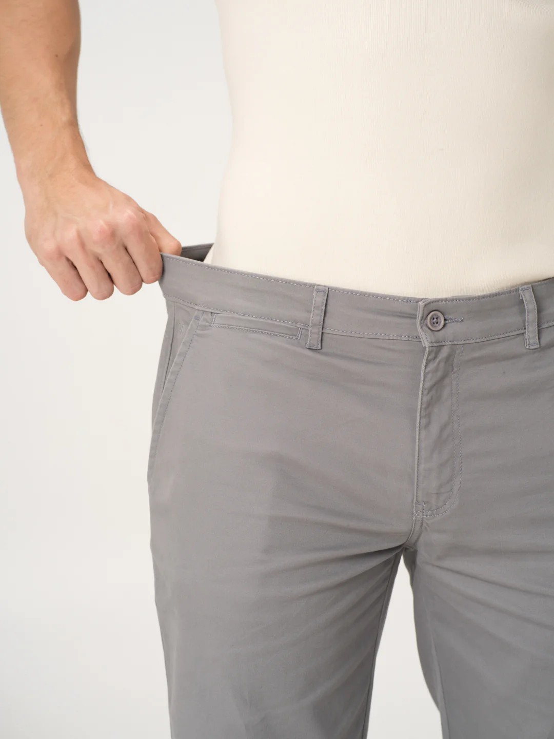 Gustav Grey Stretch Chino Shorts - Image 4