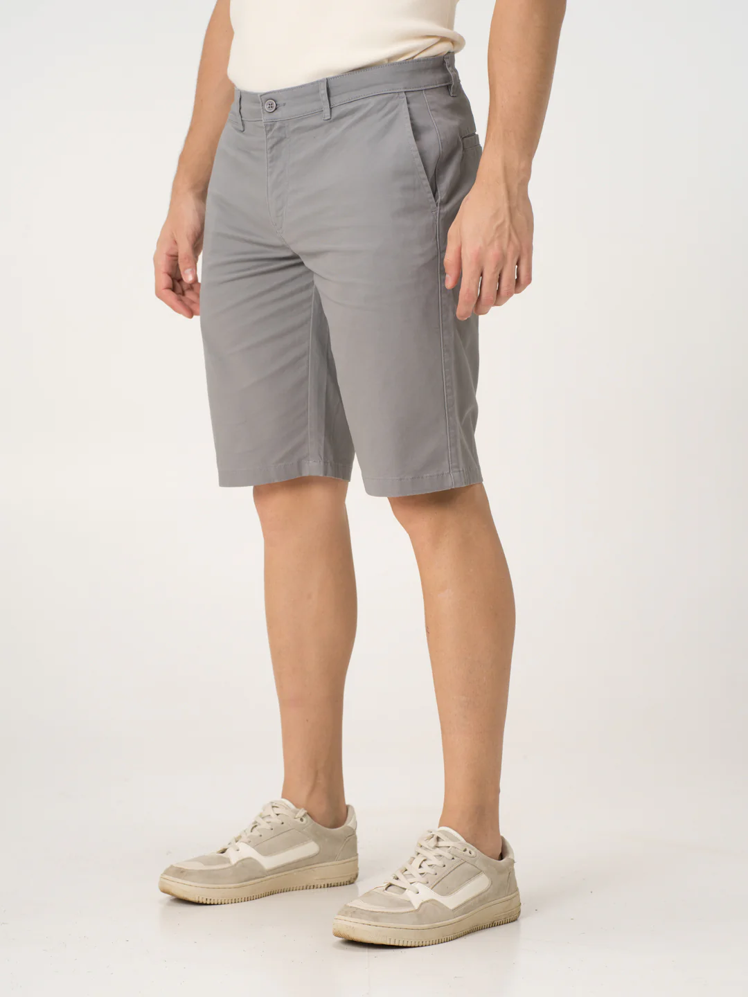 Gustav Grey Stretch Chino Shorts - Image 5