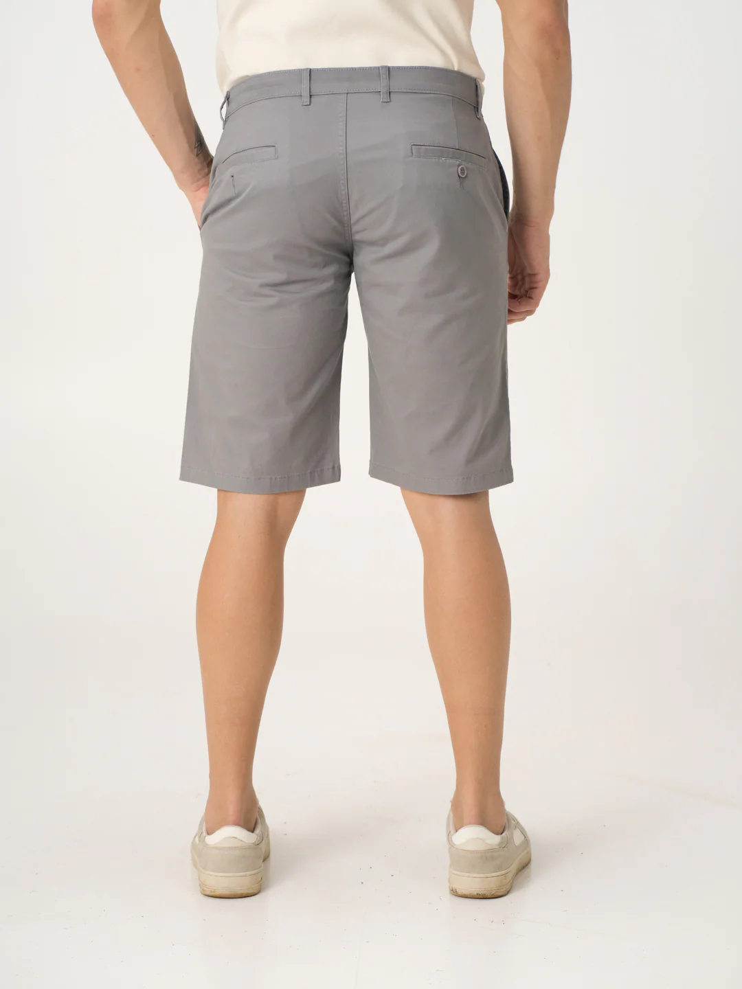 Gustav Grey Stretch Chino Shorts - Image 6