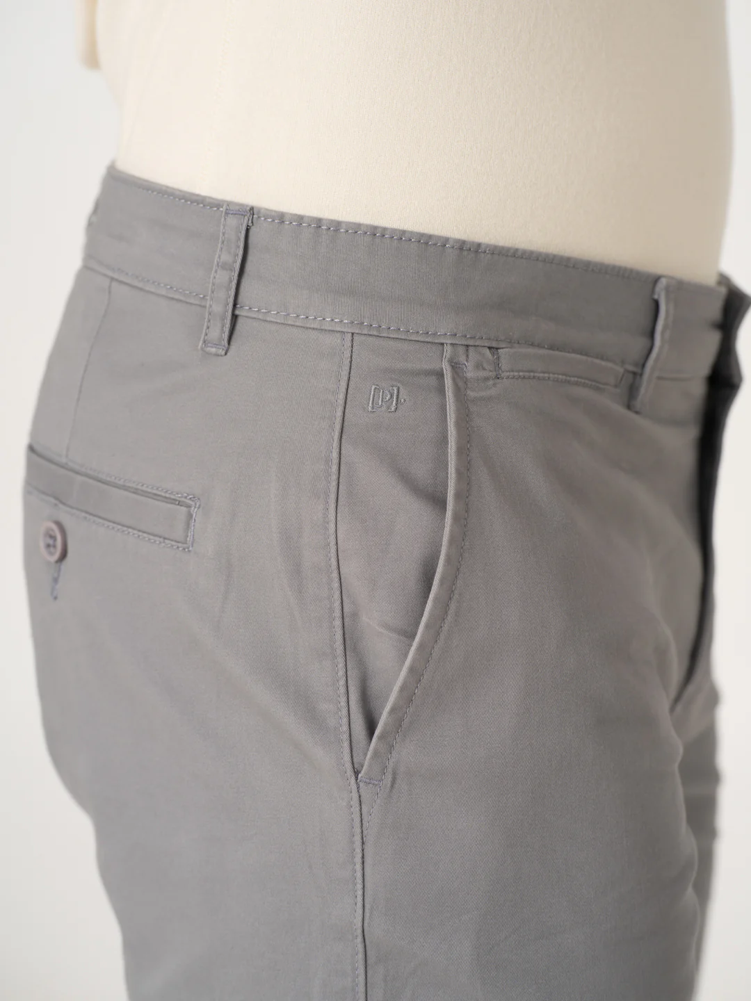 Gustav Grey Stretch Chino Shorts - Image 9