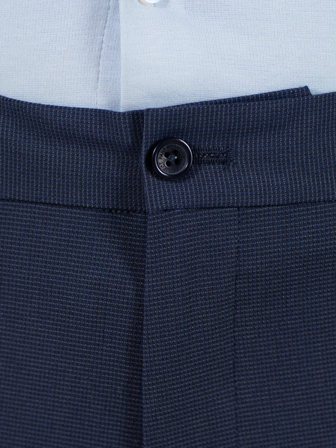 Hades Navy Micro Checks Relaxed Stretch Fit Formal Pants - Image 10