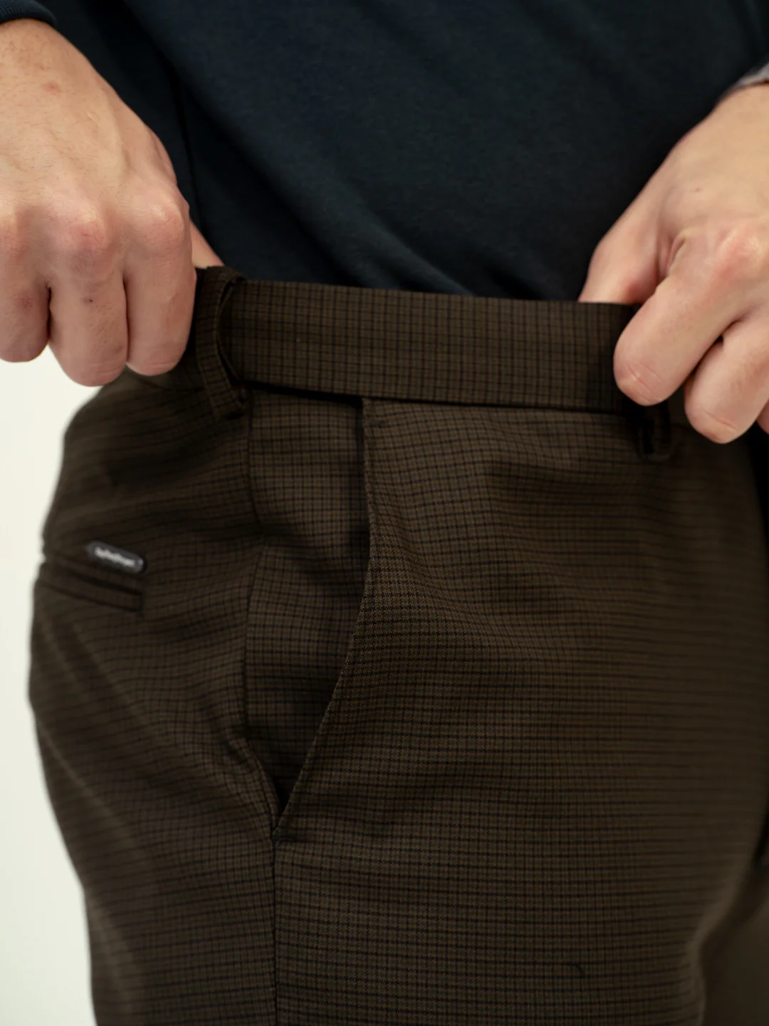 Harvest Green Micro Checks Stretch Formal Pants - Image 4