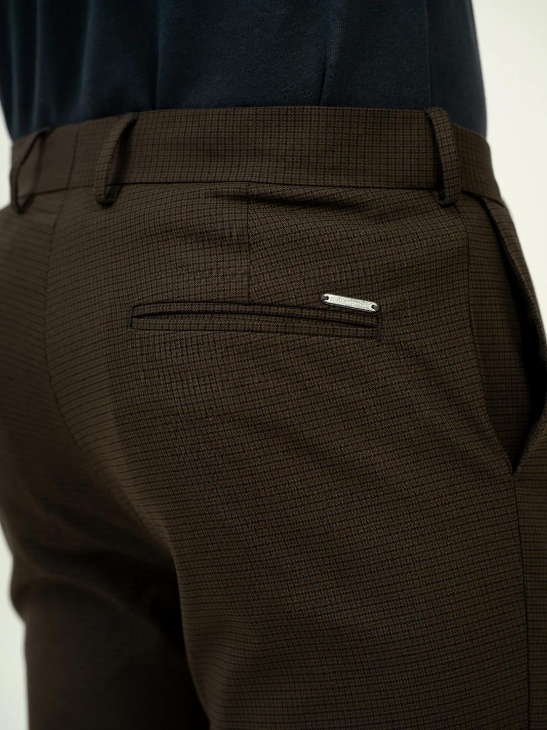 Harvest Green Micro Checks Stretch Formal Pants - Image 5
