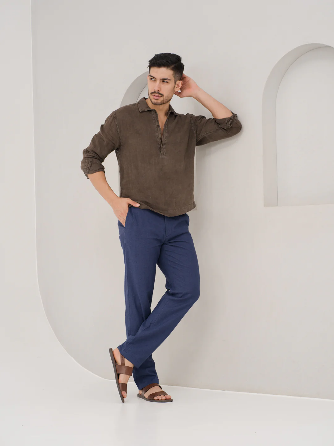 Havenloop Navy Linen Sorona Pants - Image 7