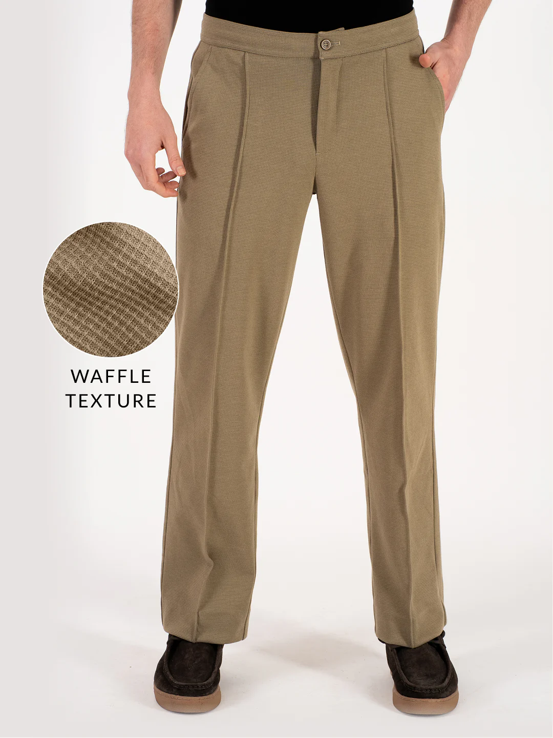 Hawk Khaki Relaxed Fit Power Stretch Korean Pintuck Pants - Image 2