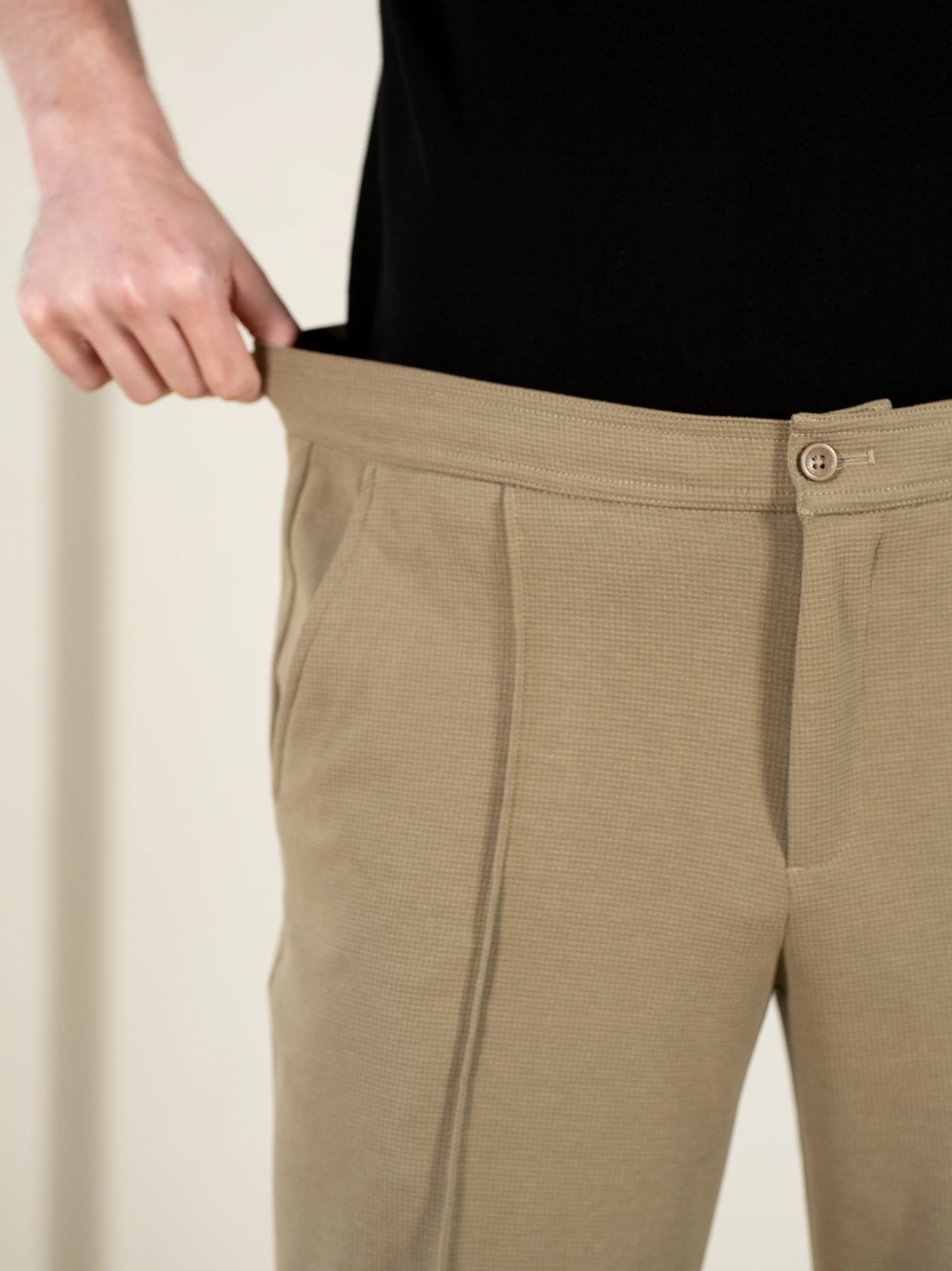 Hawk Khaki Relaxed Fit Power Stretch Korean Pintuck Pants - Image 5