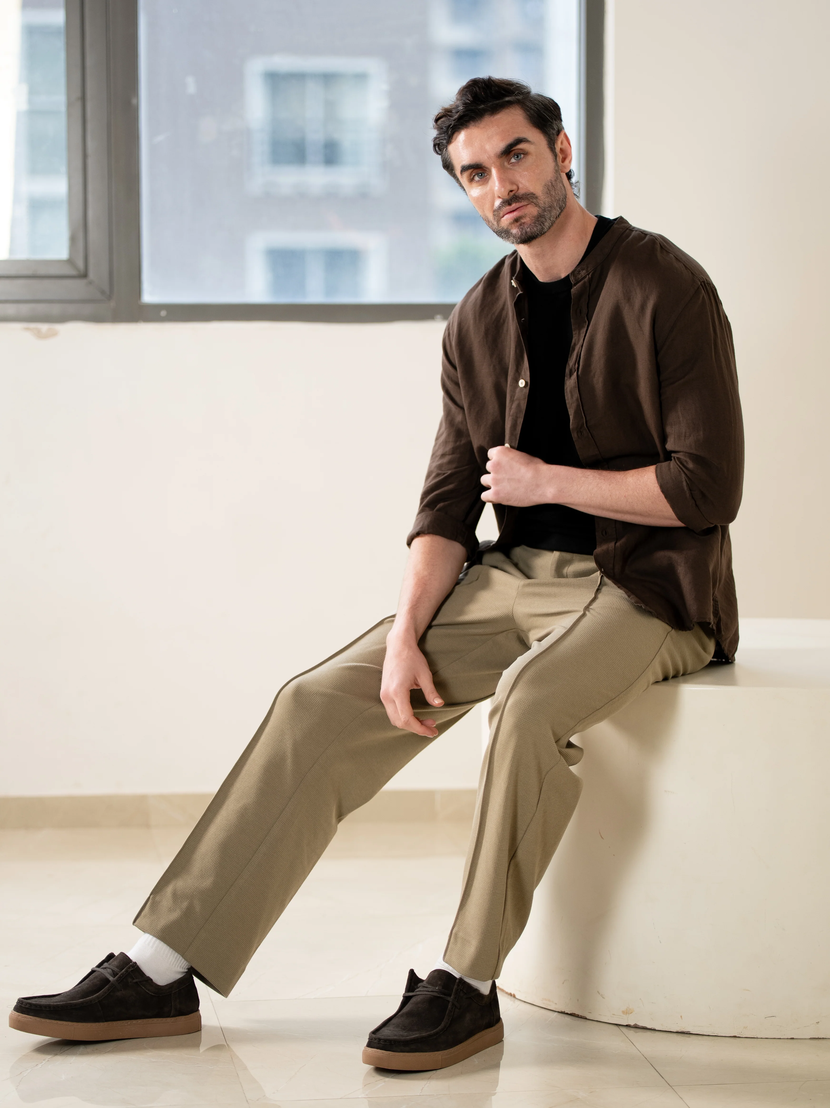 Hawk Khaki Relaxed Fit Power Stretch Korean Pintuck Pants - Image 8