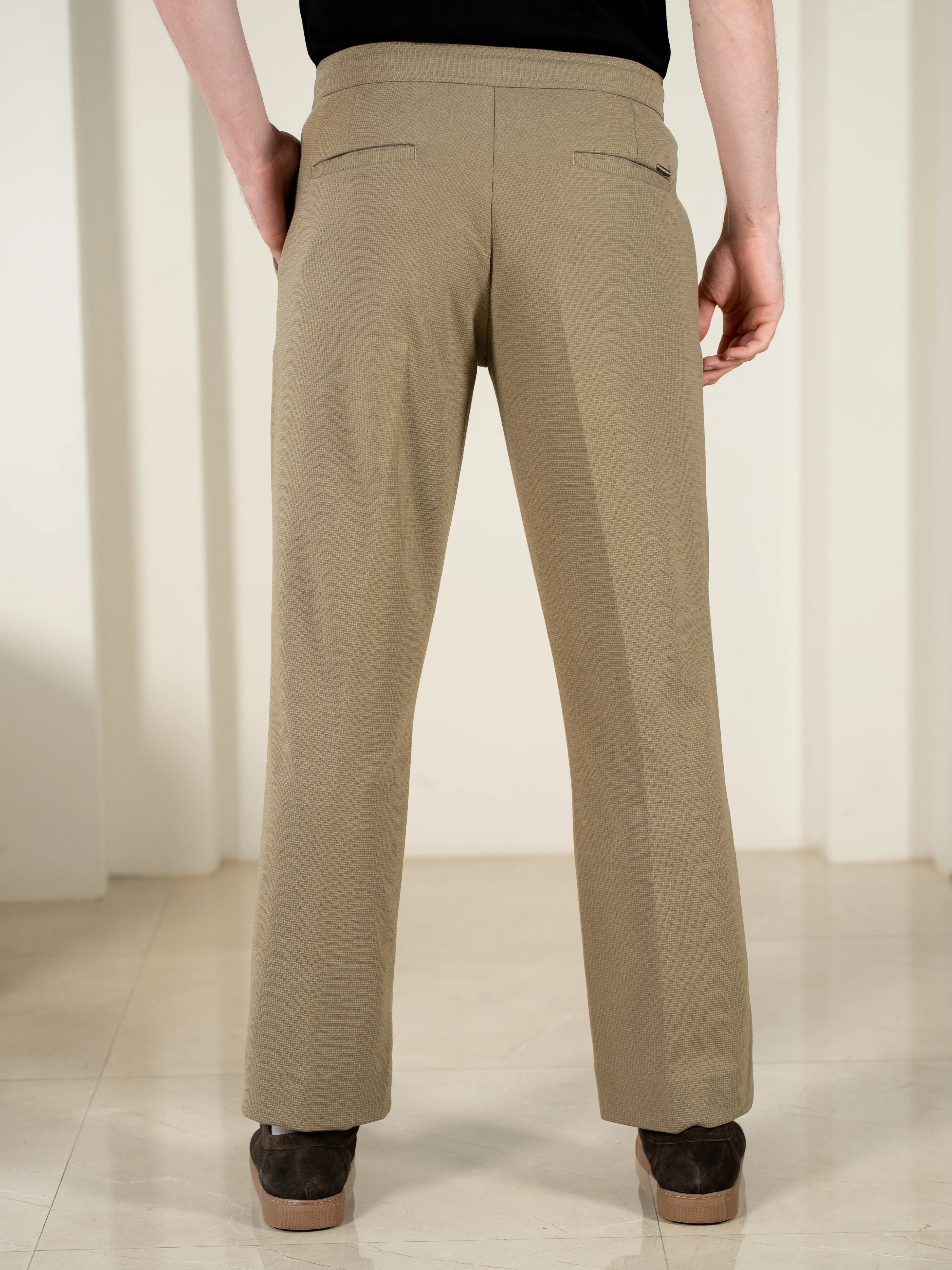 Hawk Khaki Relaxed Fit Power Stretch Korean Pintuck Pants - Image 9