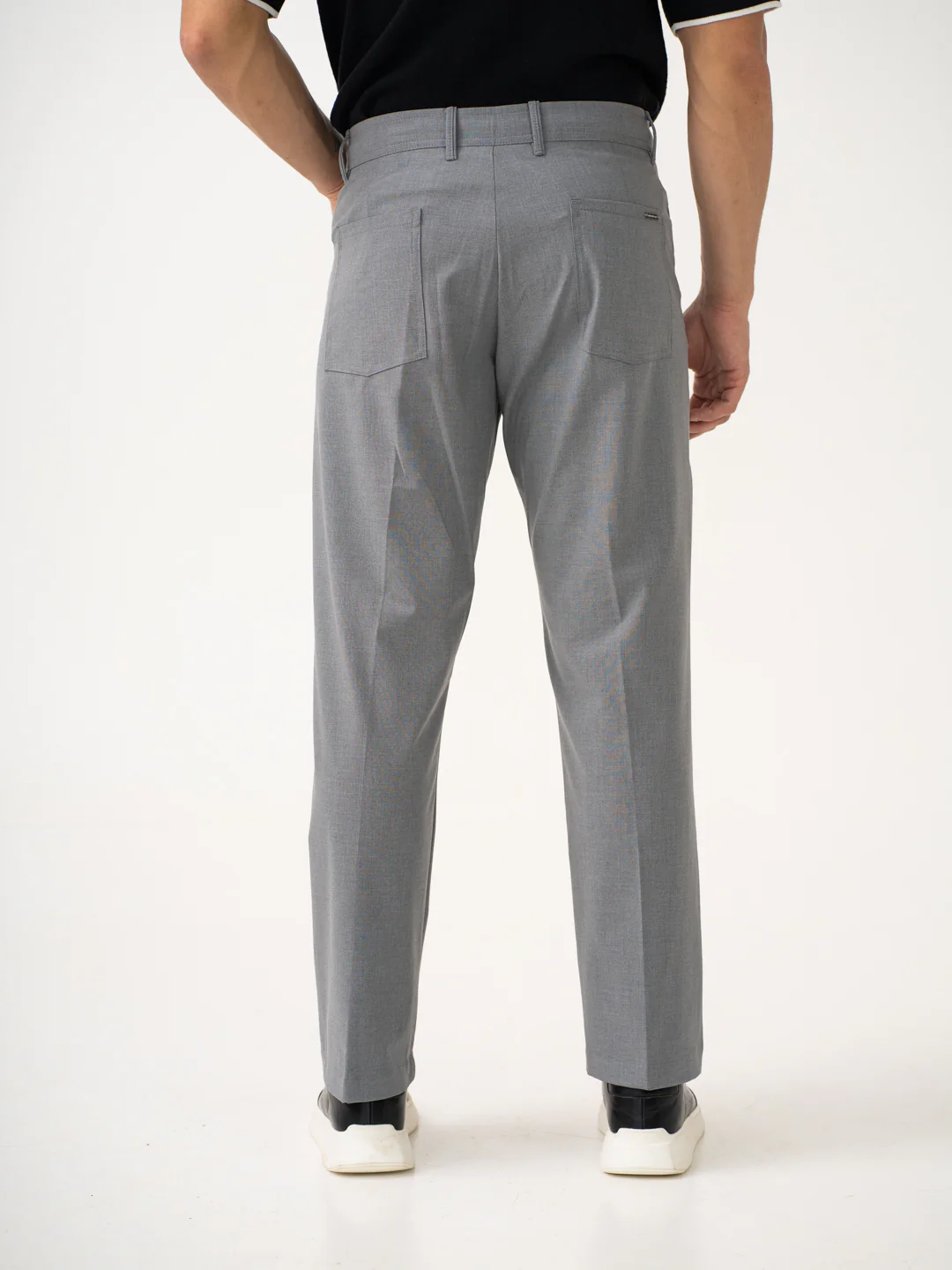 Haze Grey Relaxed Fit Korean Pintuck Pants - Image 8