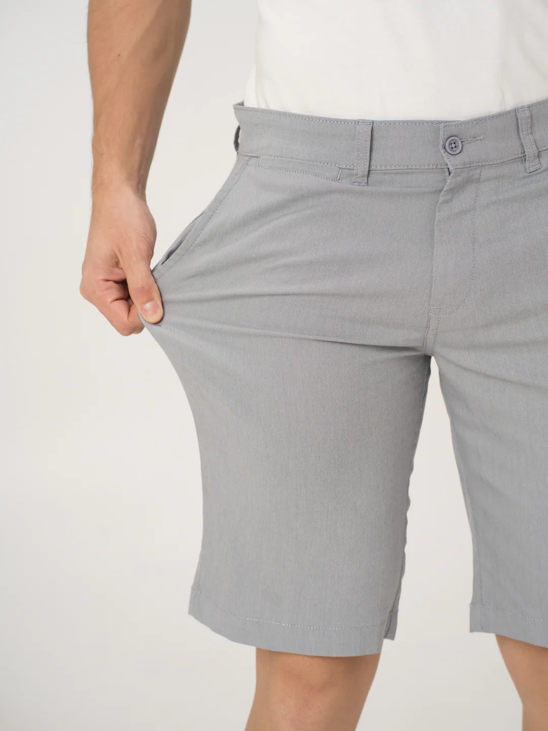Heather Grey Chino Shorts - Image 3