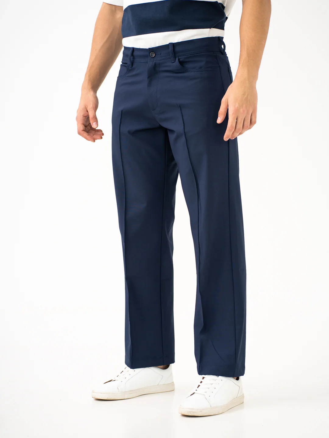 Heaven Navy Relaxed Fit Korean Pintuck Pants - Image 2
