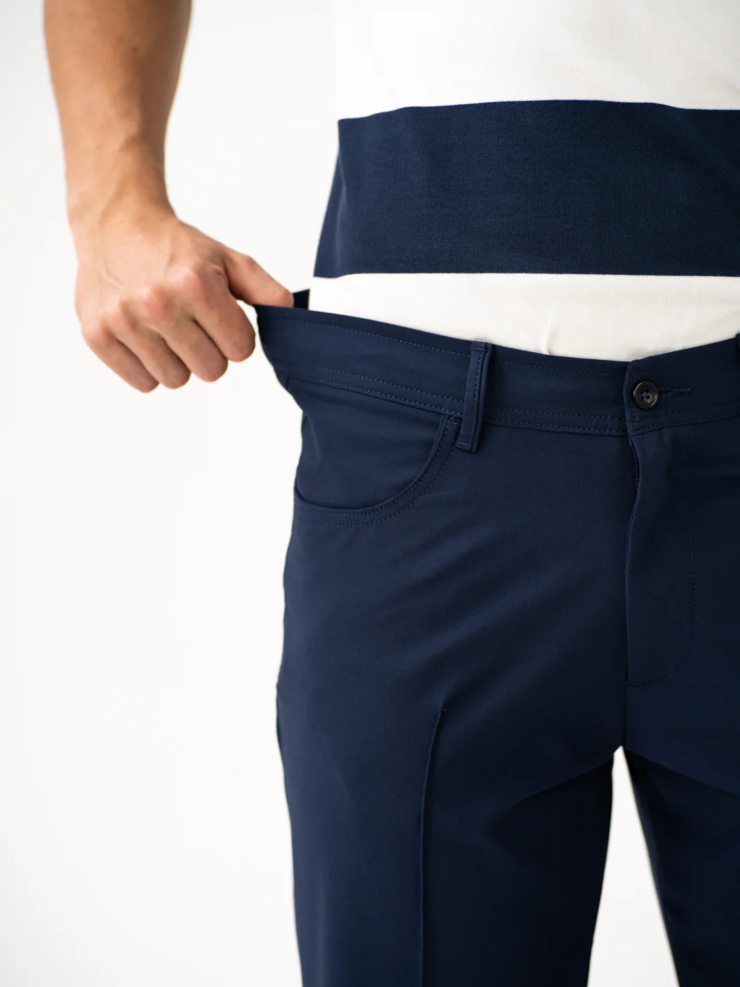 Heaven Navy Relaxed Fit Korean Pintuck Pants - Image 5