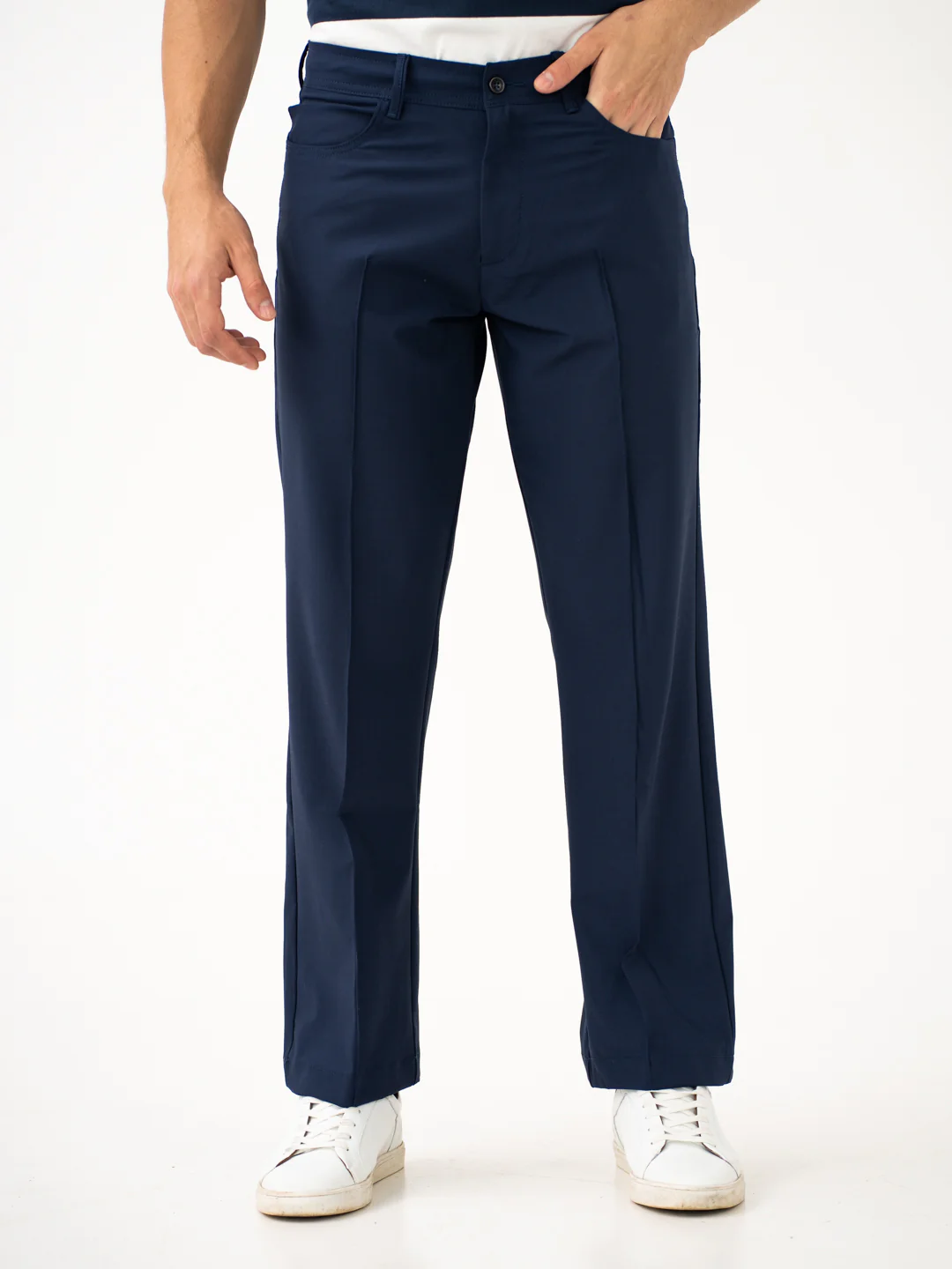 Heaven Navy Relaxed Fit Korean Pintuck Pants - Image 8