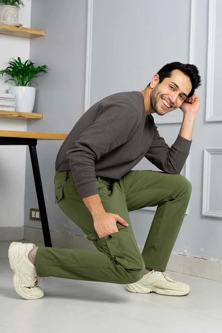 Herb Olive Stretch Cargo Pants - Image 2
