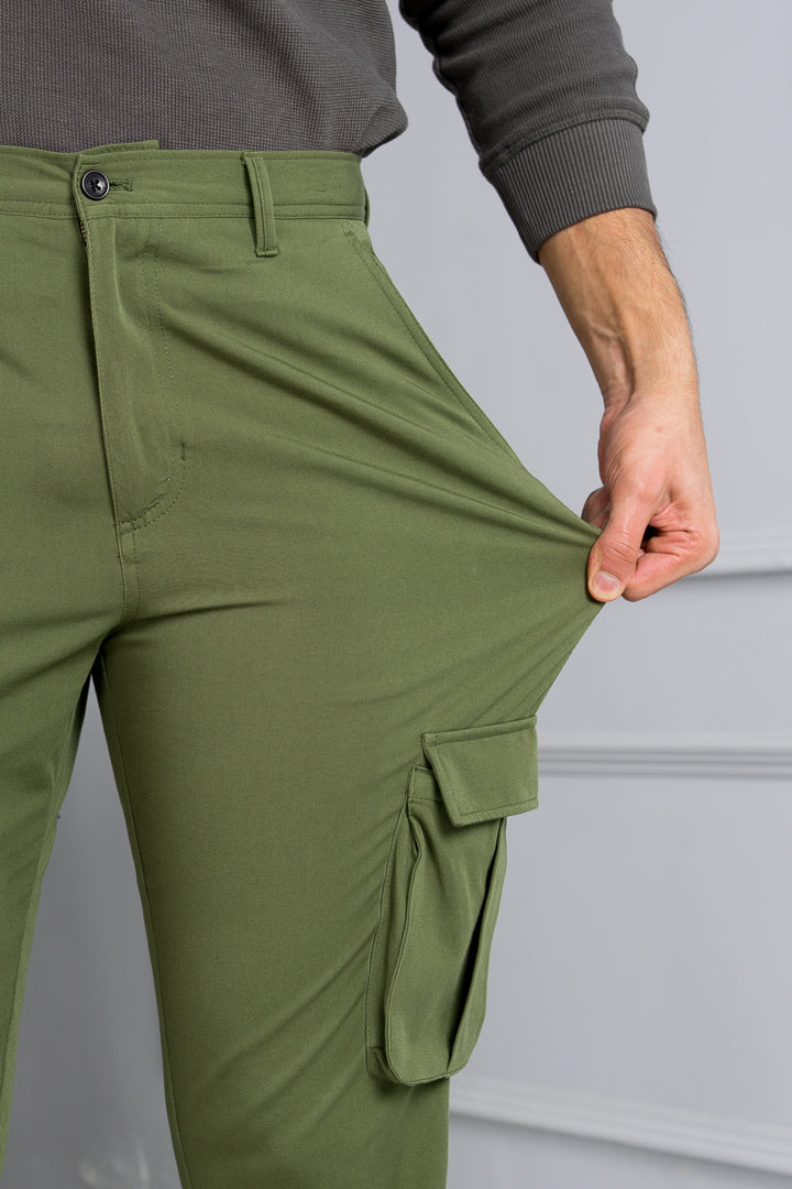 Herb Olive Stretch Cargo Pants - Image 4