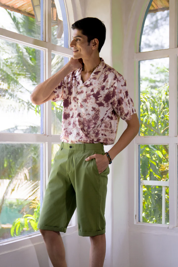Herb Olive Stretch Chino Shorts - Image 2