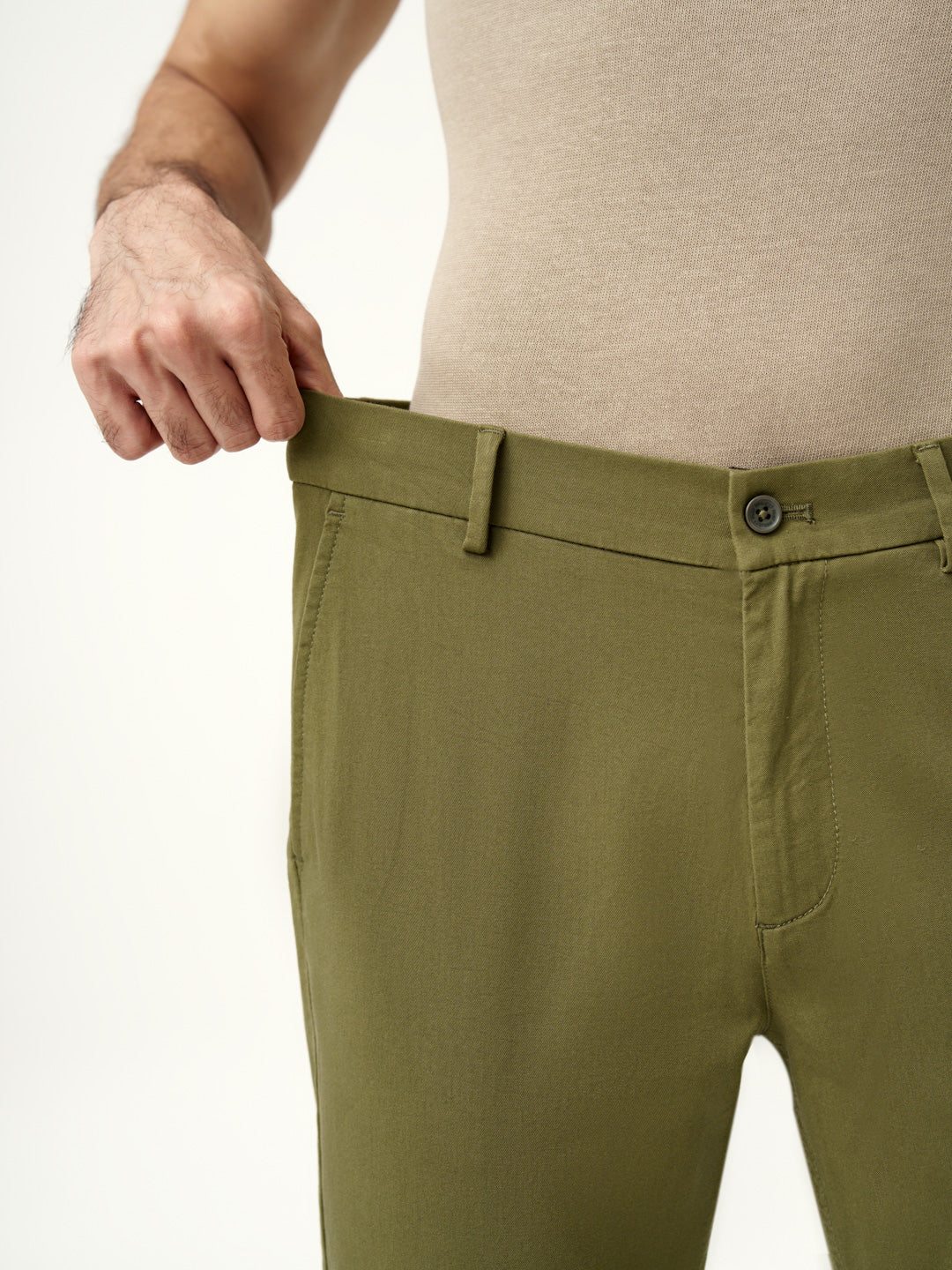 Herb Olive Stretch Chinos - Image 4