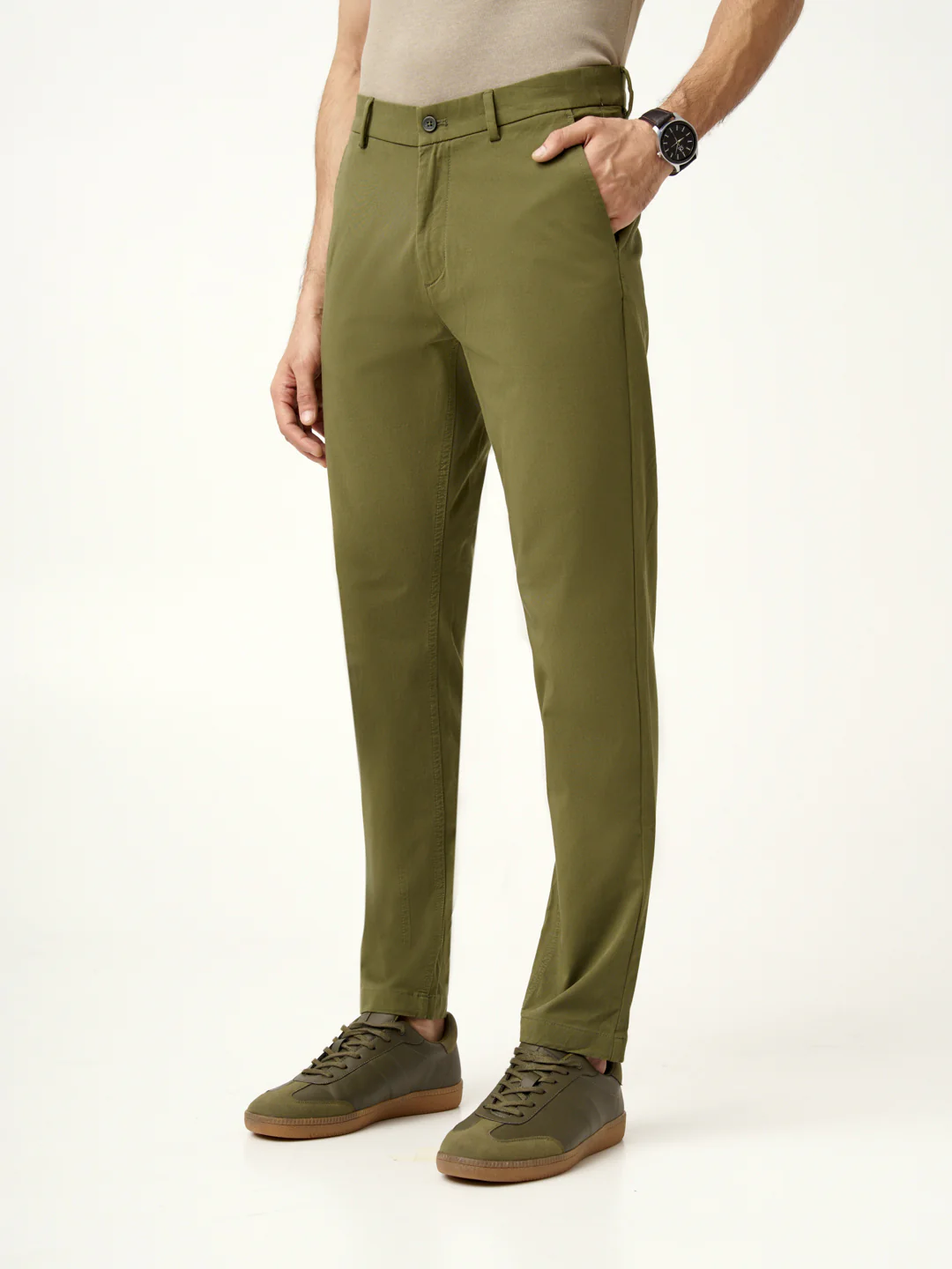 Herb Olive Stretch Chinos - Image 7
