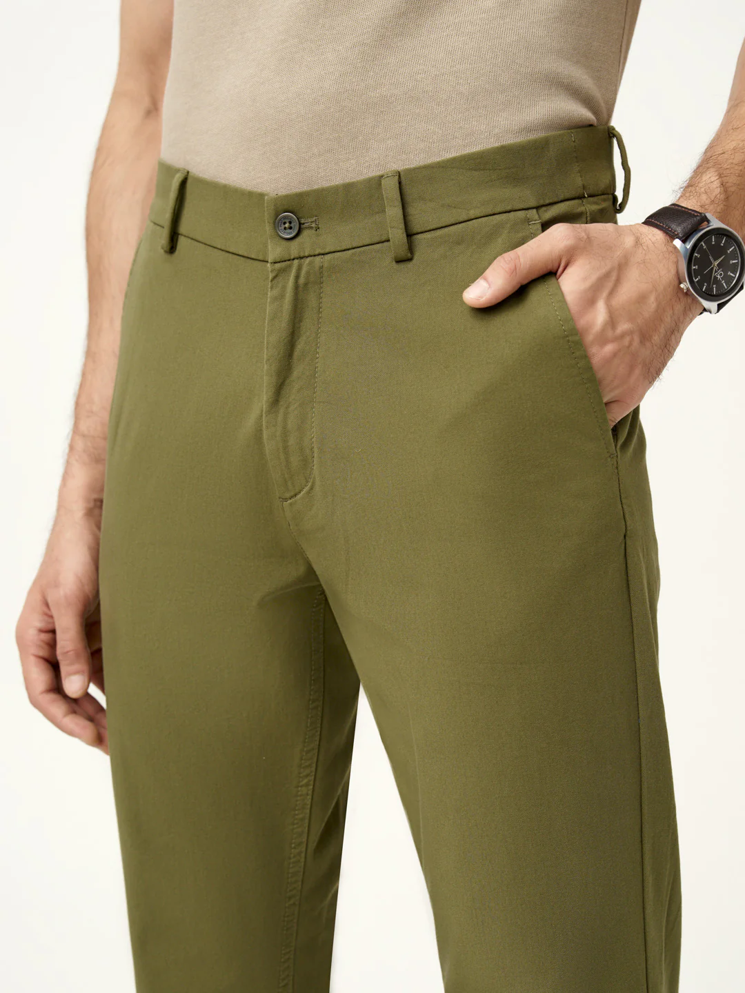 Herb Olive Stretch Chinos - Image 9