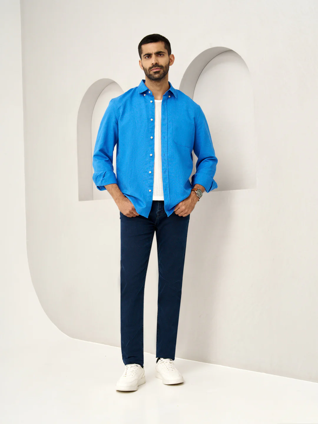 Indigo Blue Power-Stretch Slim Fit Jeans - Image 8