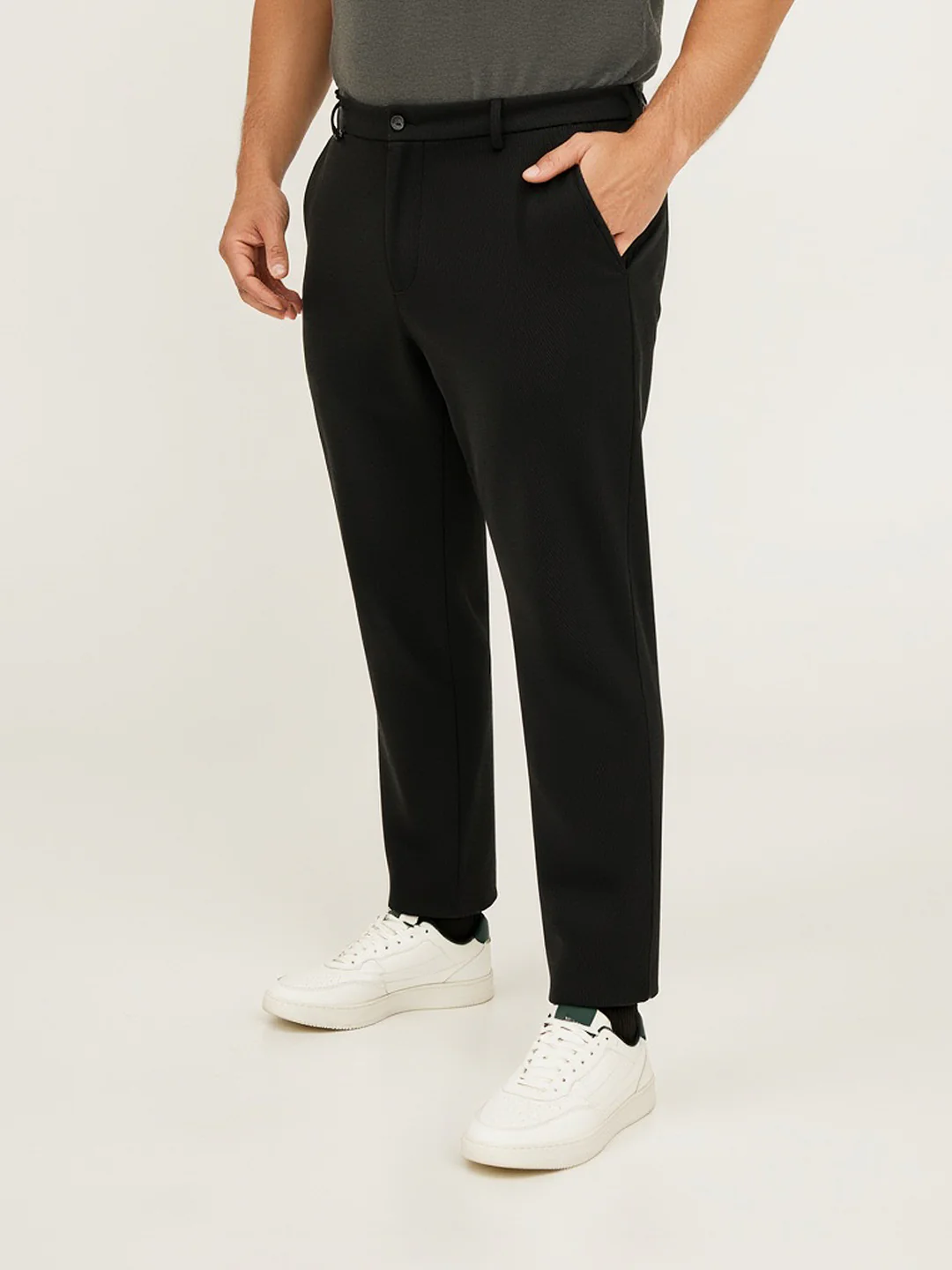 Iron Black Twill Structured Plus Size Power-Stretch Pants - Image 6