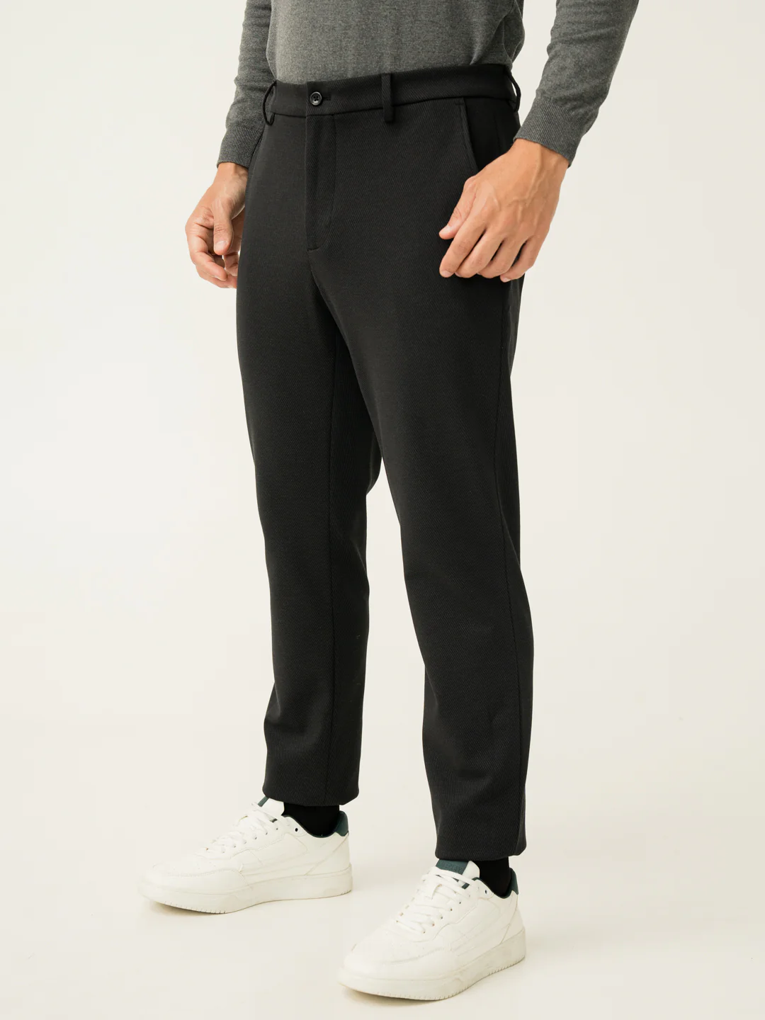 Iron Black Twill Structured Power-Stretch Pants - Image 9