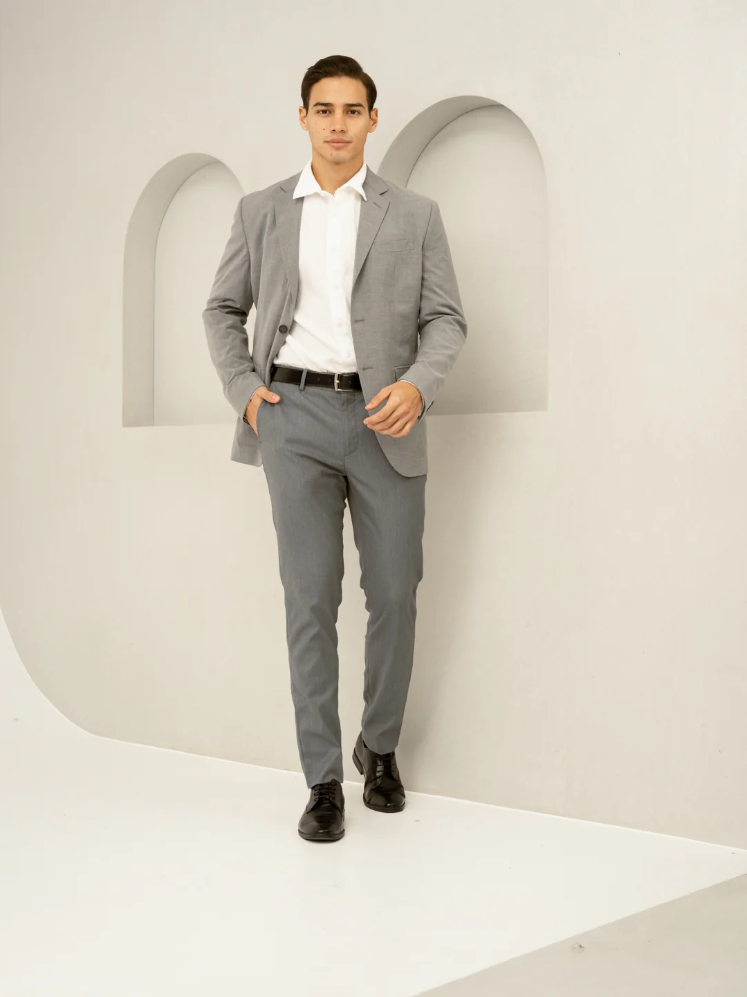 Jazz Grey Microdots Formal Pants - Image 13