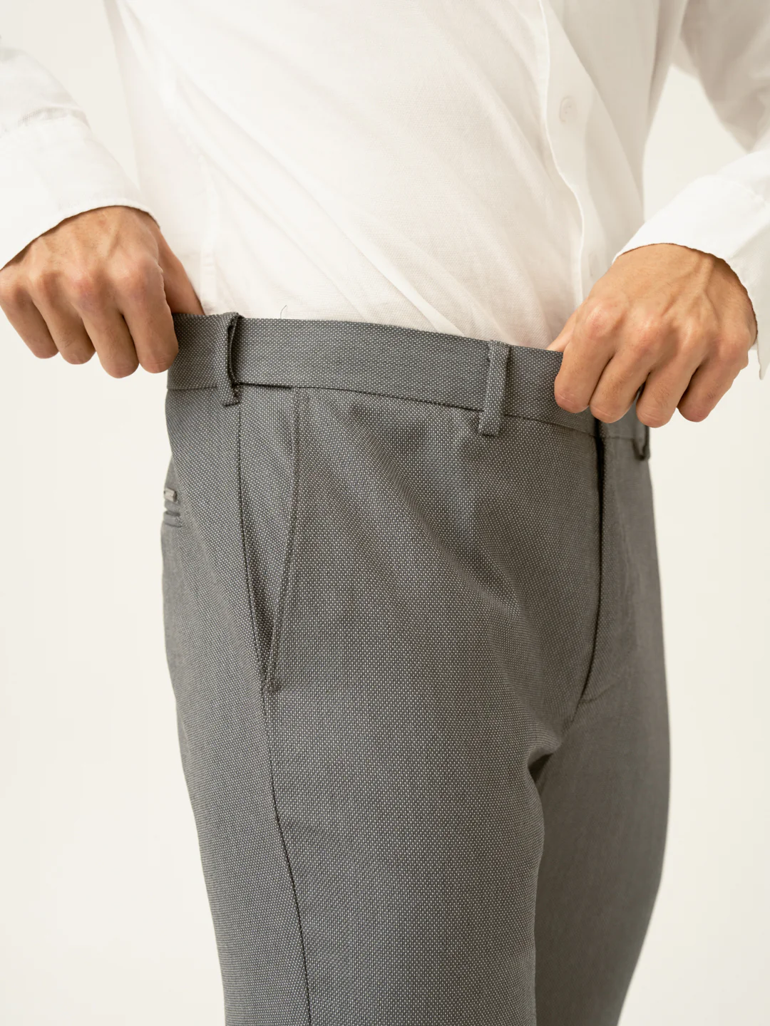 Jazz Grey Microdots Formal Pants - Image 4