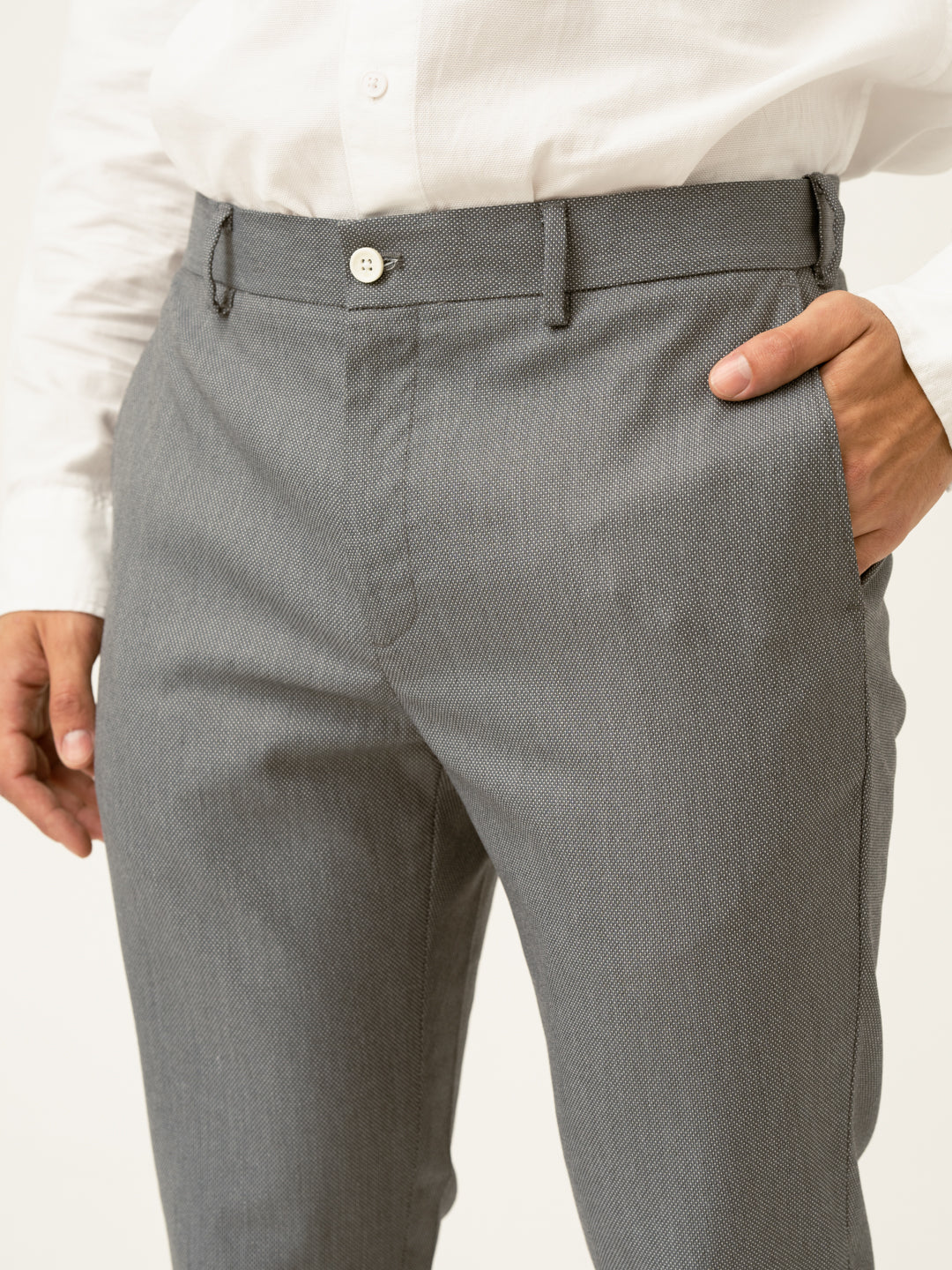 Jazz Grey Microdots Formal Pants - Image 7