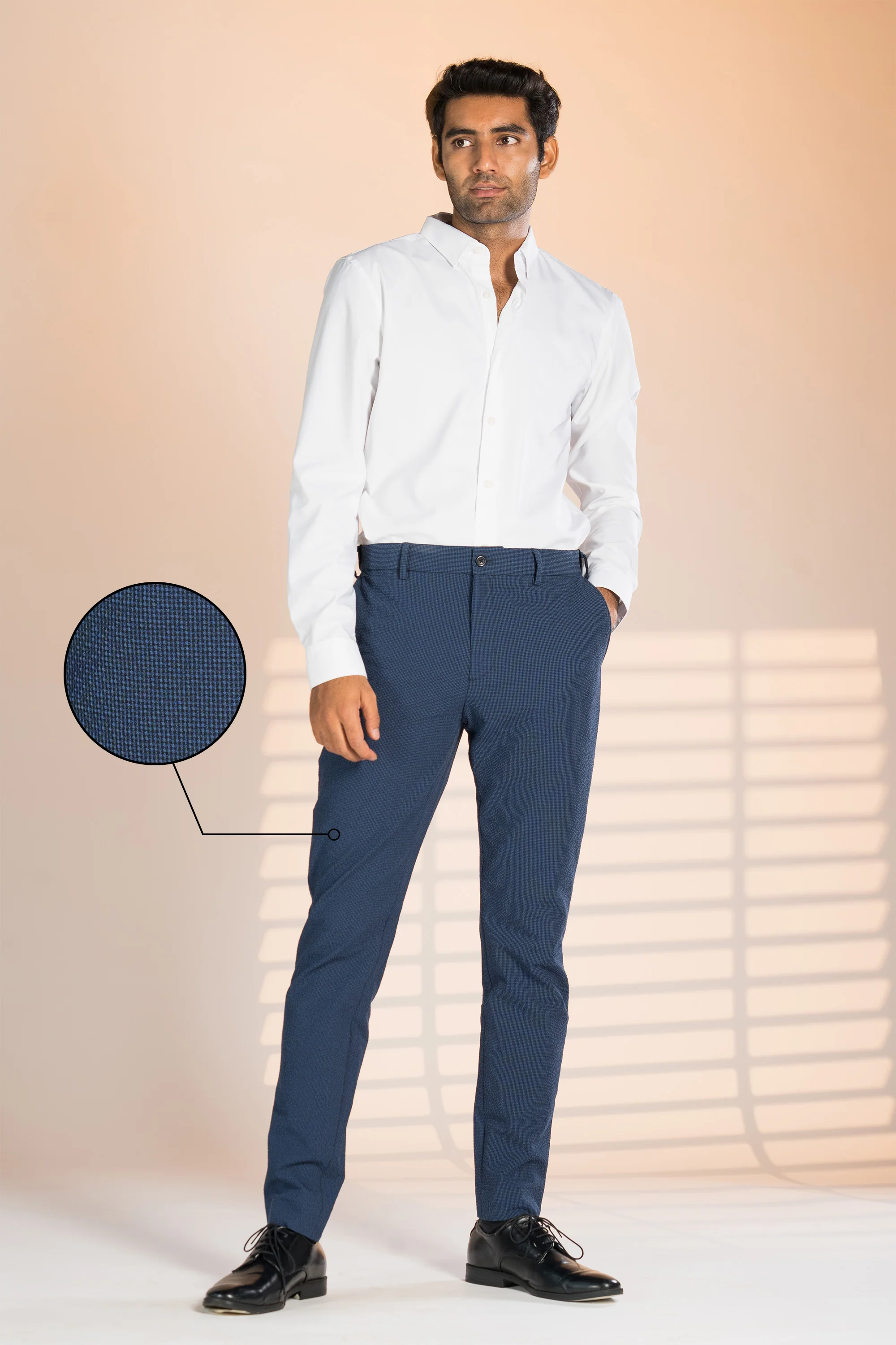 Jodhpur Blue Checks Seersucker Pants - Image 3