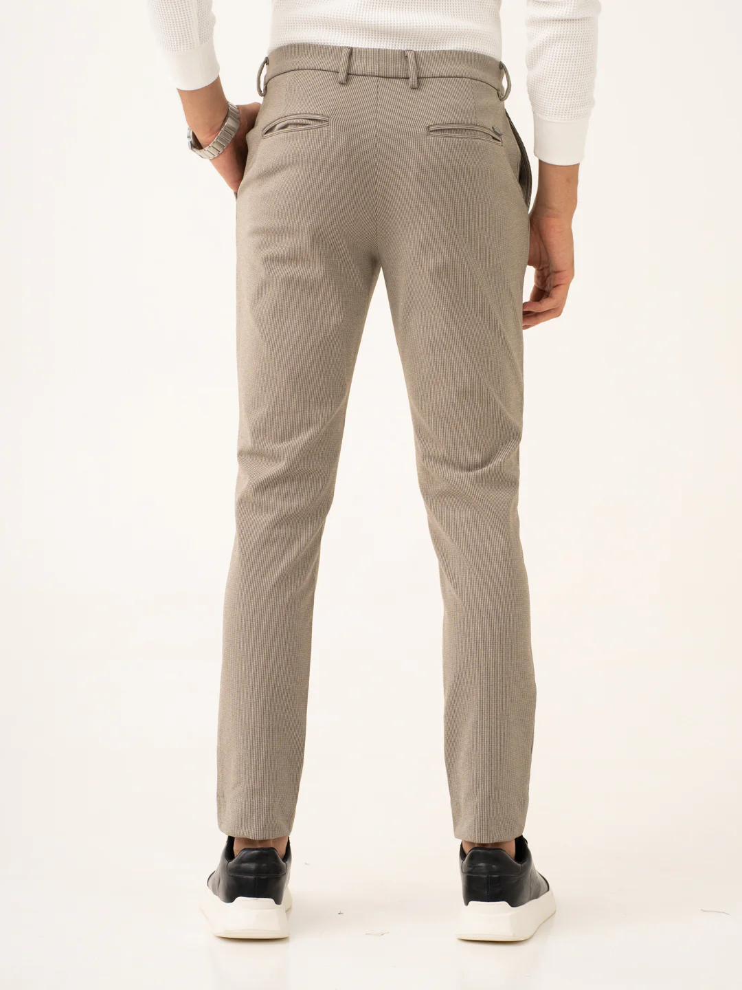 Jupiter Brown Houndstooth Power-Stretch Pants - Image 5