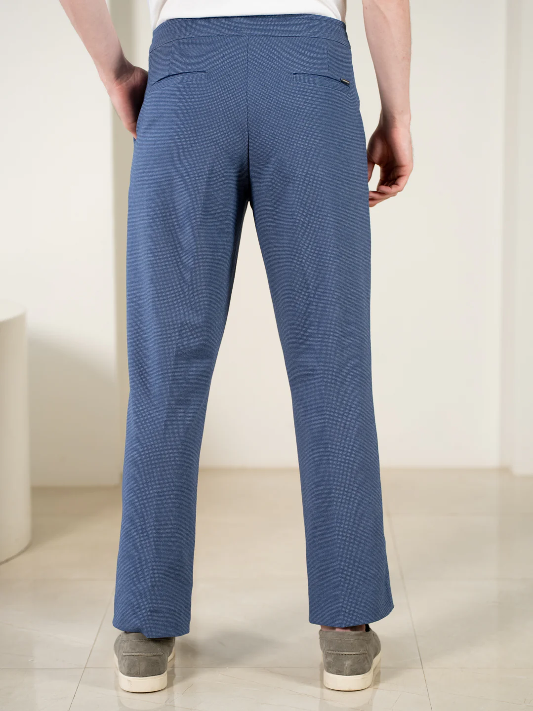 Kai Blue Relaxed Fit Power Stretch Korean Pintuck Pants - Image 8