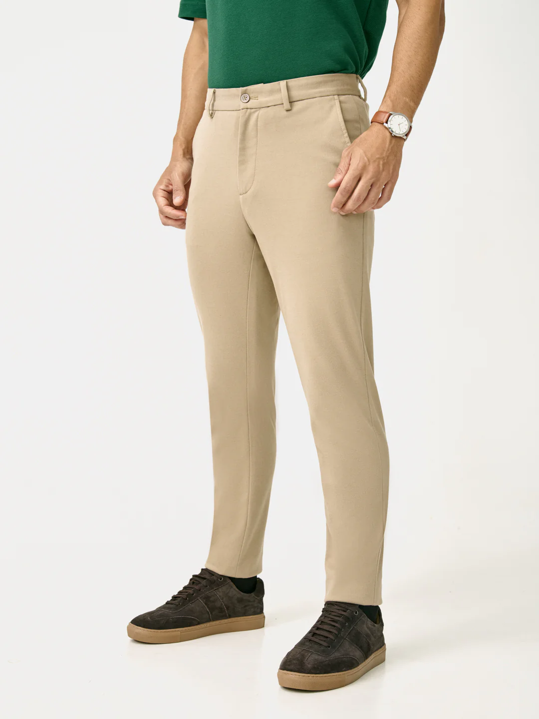 Light Khaki Slim Fit Power Stretch Pants - Image 10