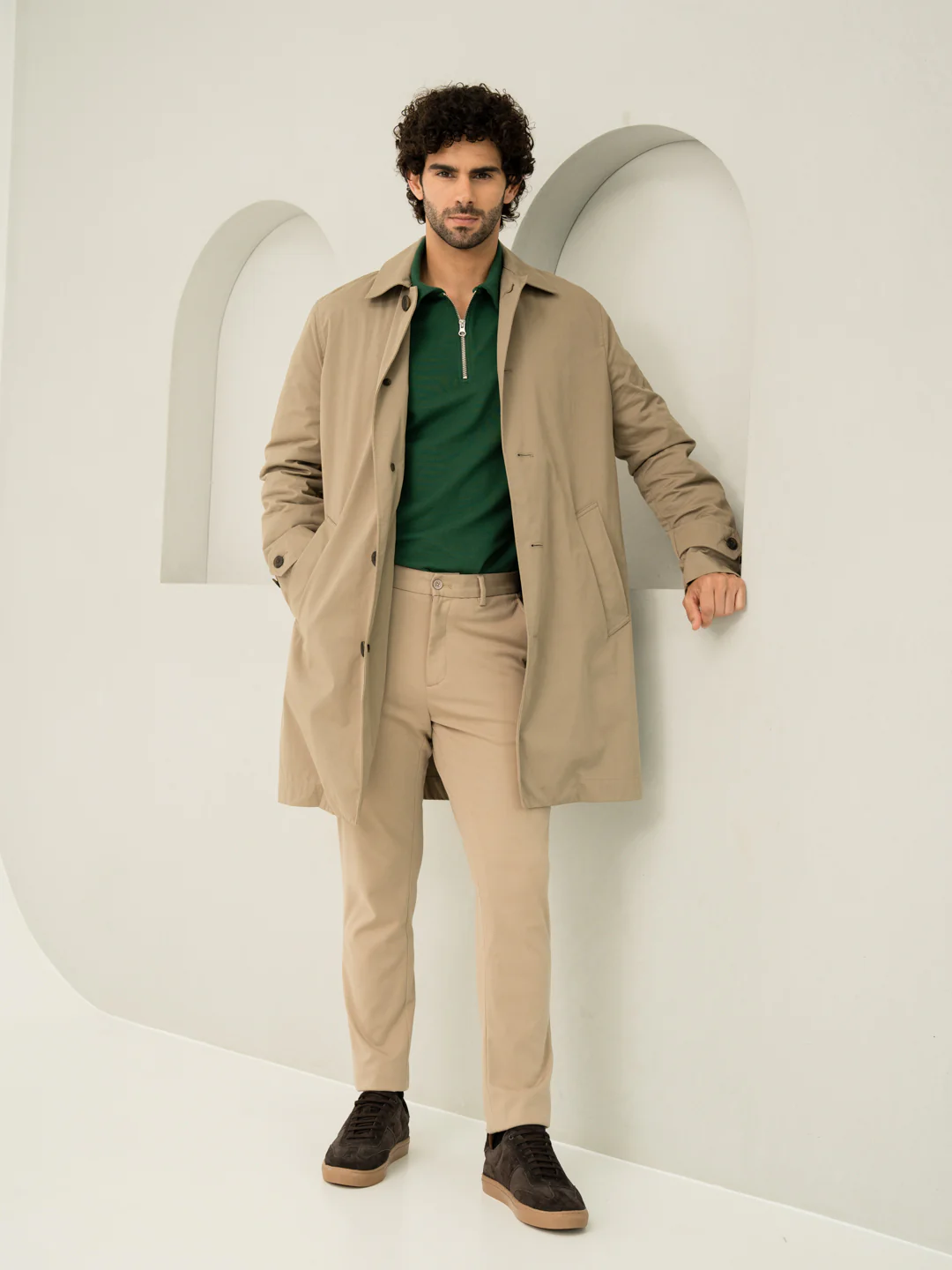 Light Khaki Slim Fit Power Stretch Pants - Image 8