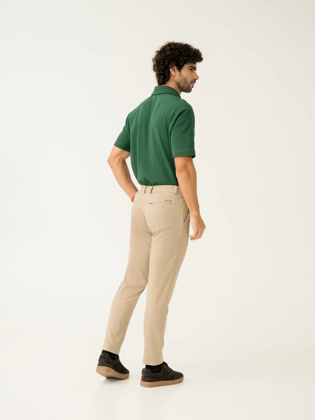 Light Khaki Slim Fit Power Stretch Pants - Image 9