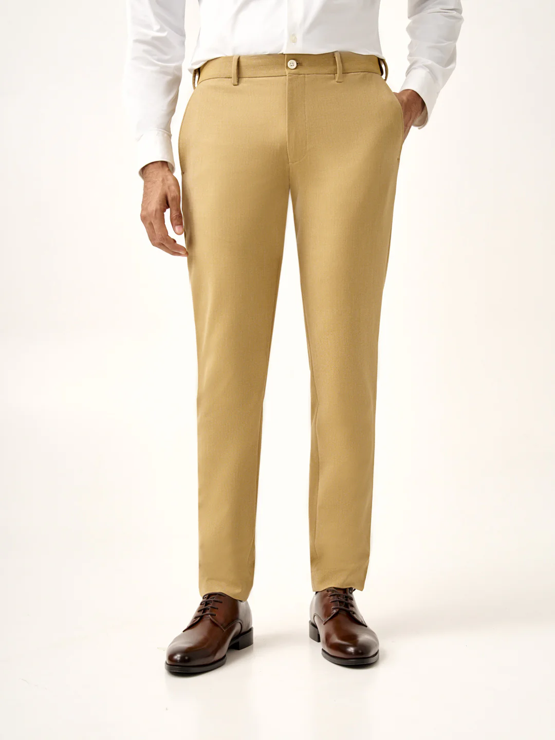 Khaki Textured All Weather Stretch Pants - Image 5
