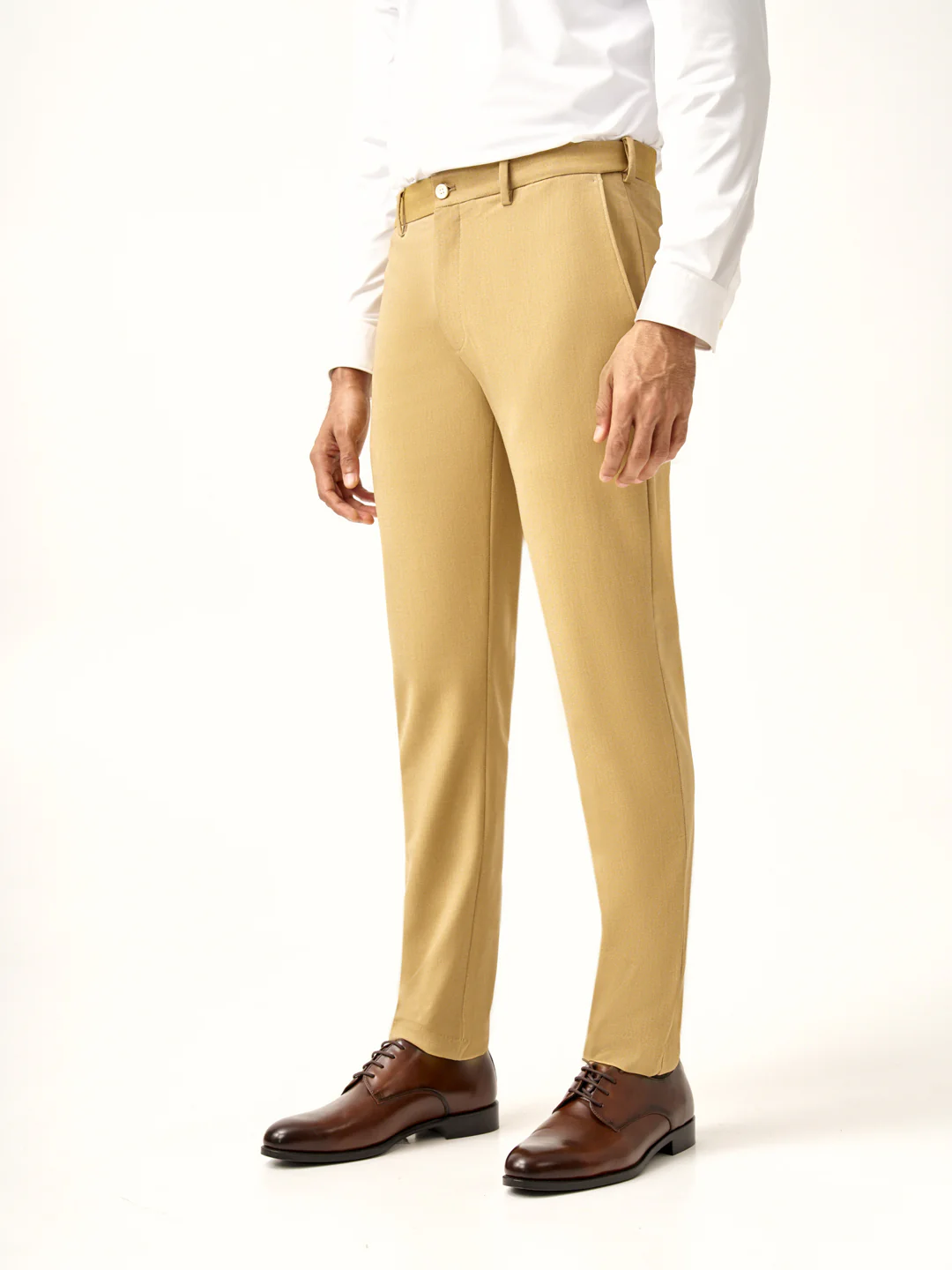 Khaki Textured All Weather Stretch Pants - Image 9