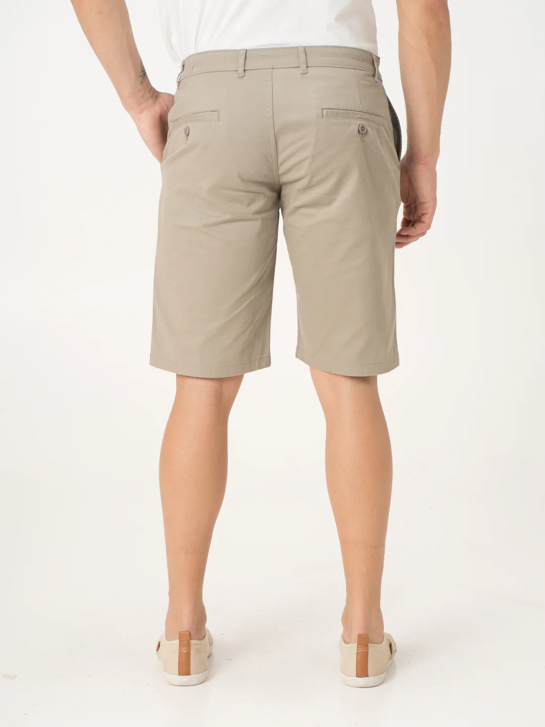 Klimt Khaki Stretch Chino Shorts - Image 5
